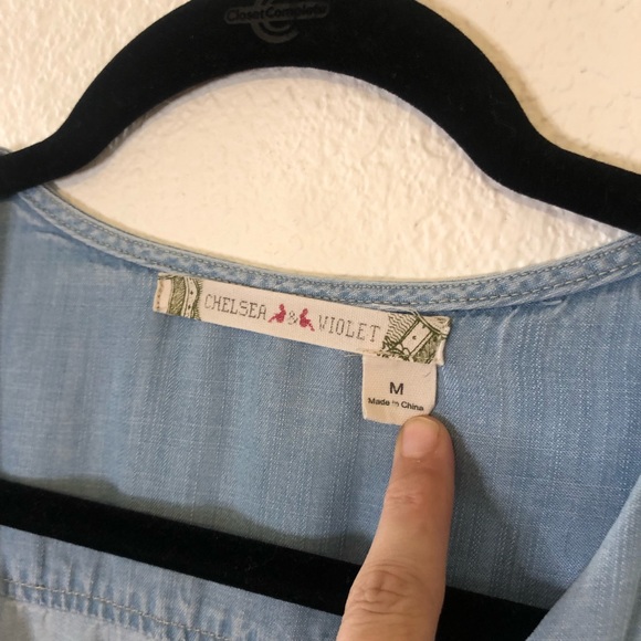 5 for $25 ⭐️ Chelsea & Violet Chambray Denim Romper - Picture 8 of 8